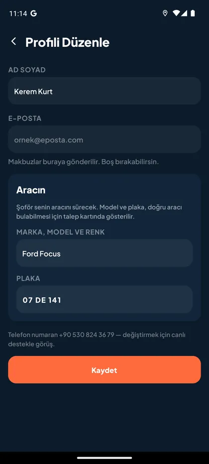 Profili düzenle