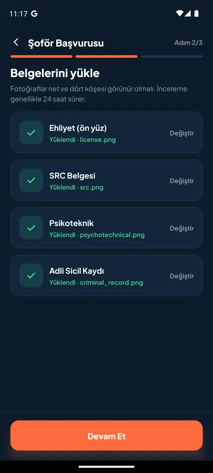 Başvuru 2/3 · belgeler